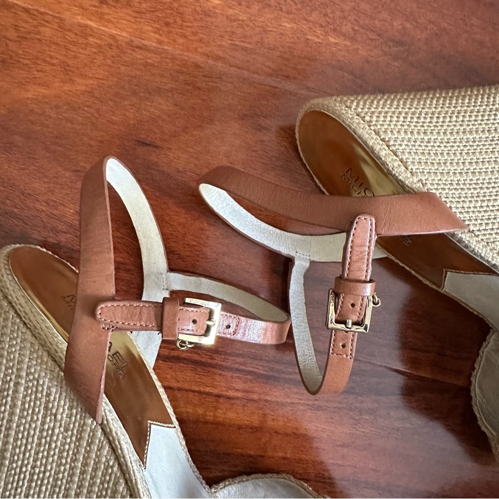 Michael Kors Knot-Top Raffia Platform Wedges - Picture 7 of 12